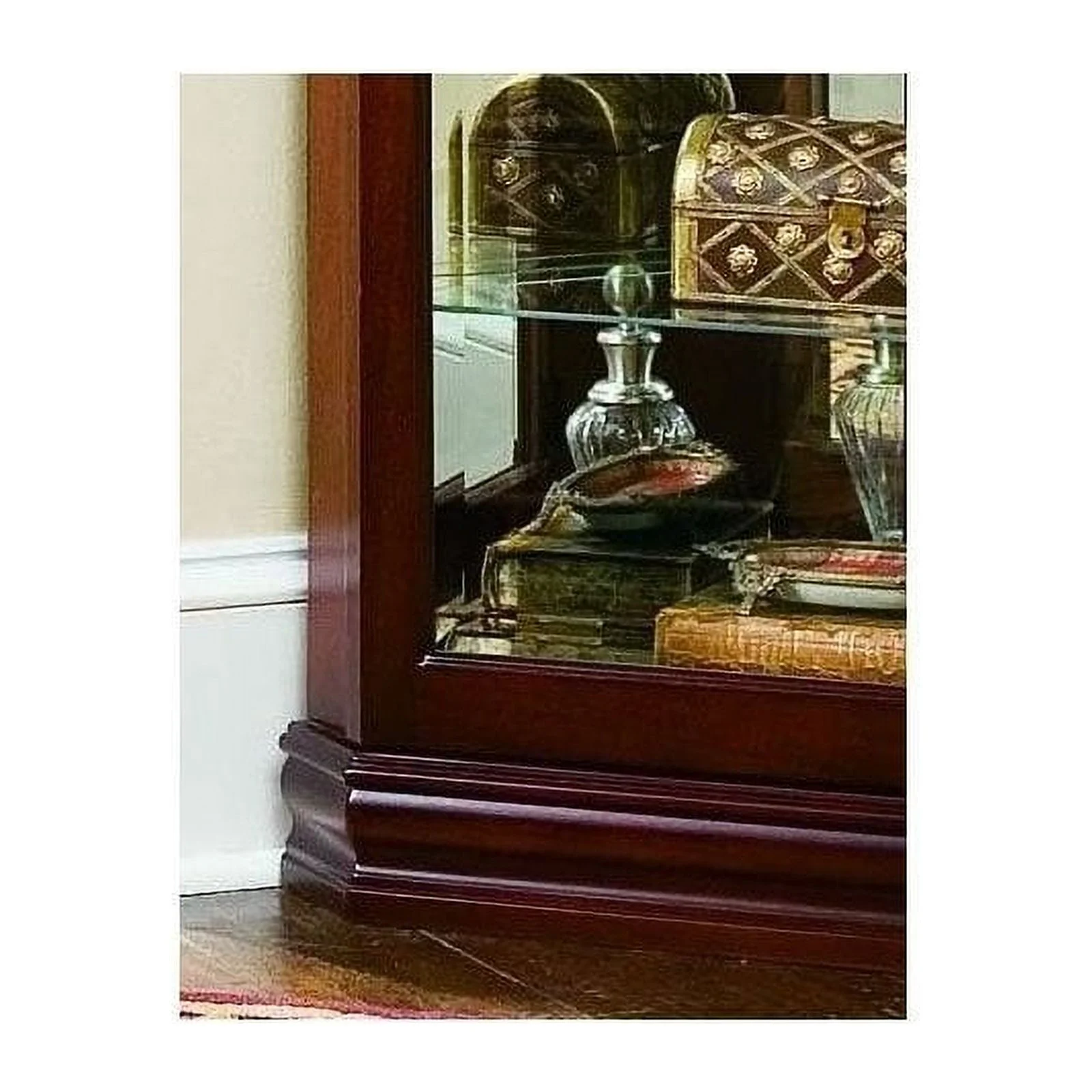 Bowery Hill 8 Shelf Corner Cabinet in Victorian Cherry