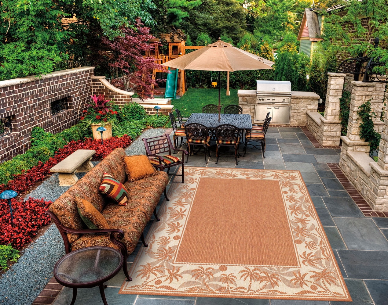 Couristan Recife Island Retreat Area Rug, 8'6" x 13', Terracotta-Natural