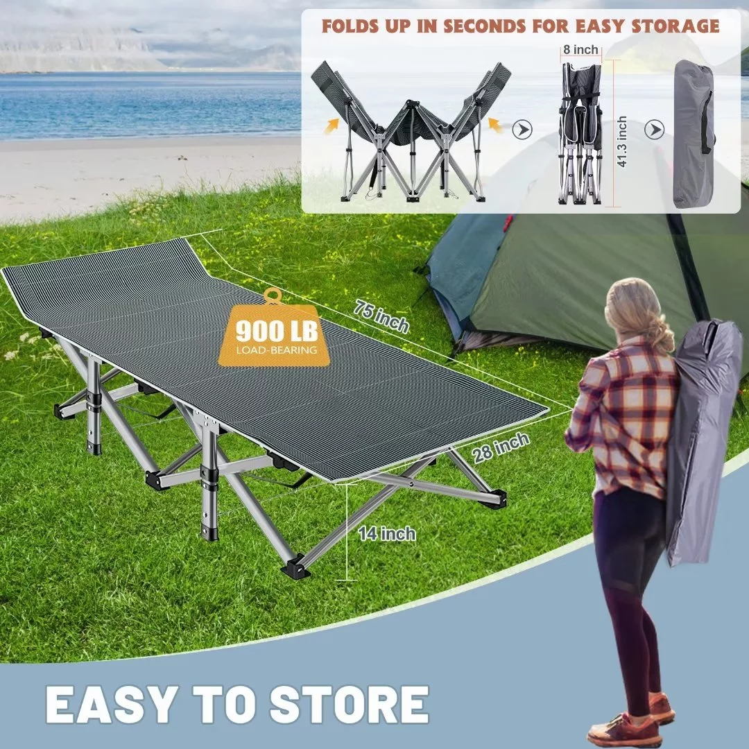 Docred 2 Pack Folding Cot Camping Cot, Folding Camping Bed Outdoor Portable Military Cot
