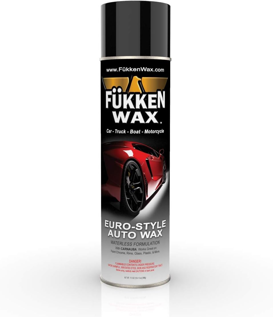 Fukken Wax Premium Spray-On Car Wax with Improved Formula. Big 17.05oz Aerosol Can Carnauba from Brazilian Palm. Get Brighter