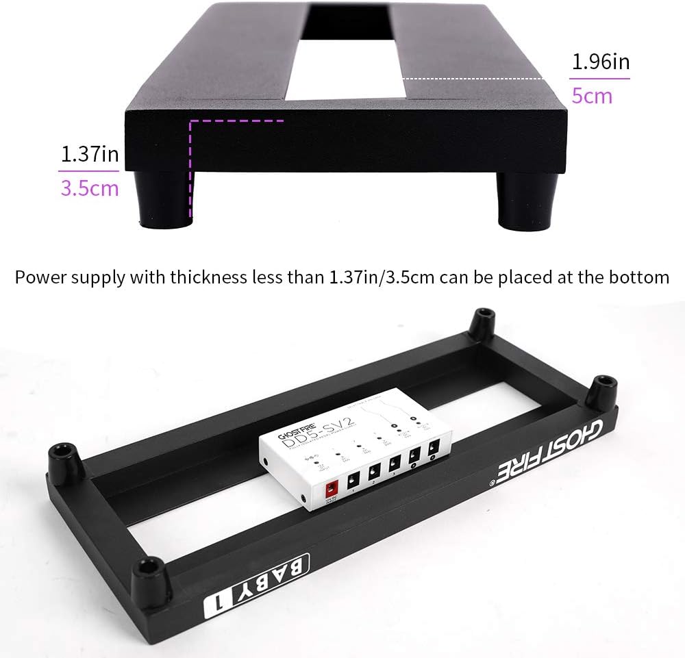Ghost Fire Guitar Pedal Board Aluminum Alloy Effect Pedalboard with Carry Bag,V series (V-BABY MAX（Deluxe Edition）)