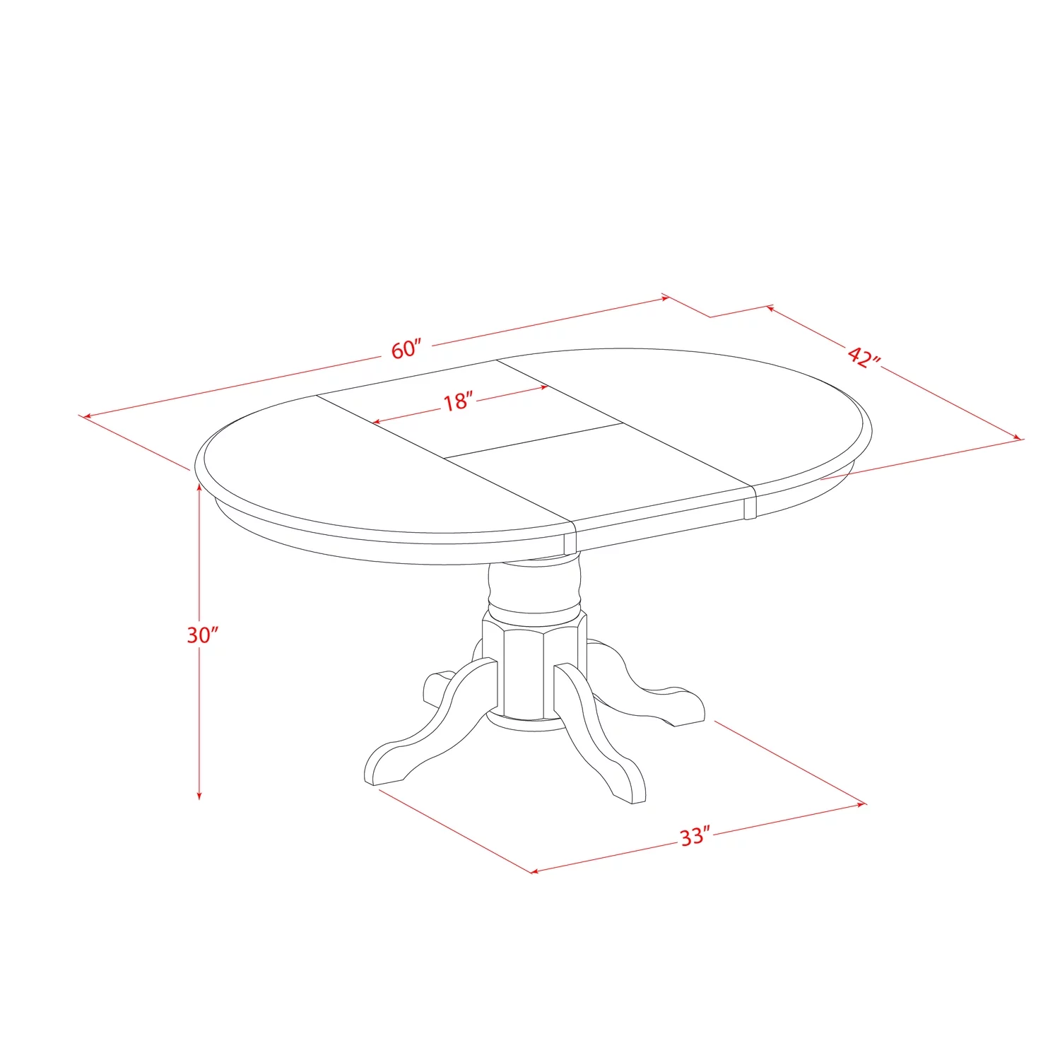 East West Furniture  Kitchen Dinette Table & 6 Chairs, Oak