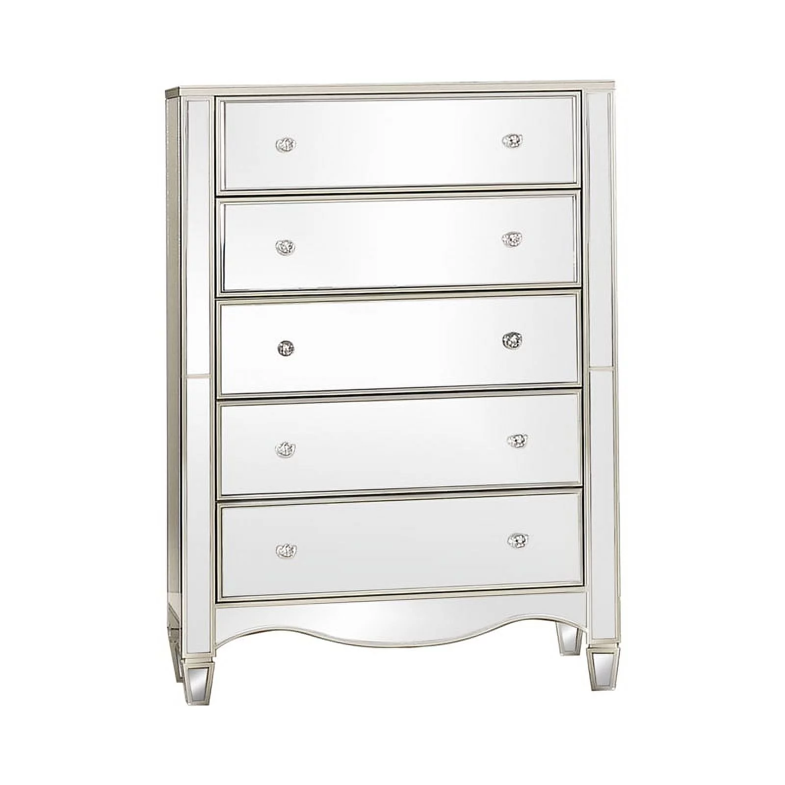FOA Gavvi Glam 3-Piece Silver Wood Bedroom Set - Cal King + Nightstand + Chest