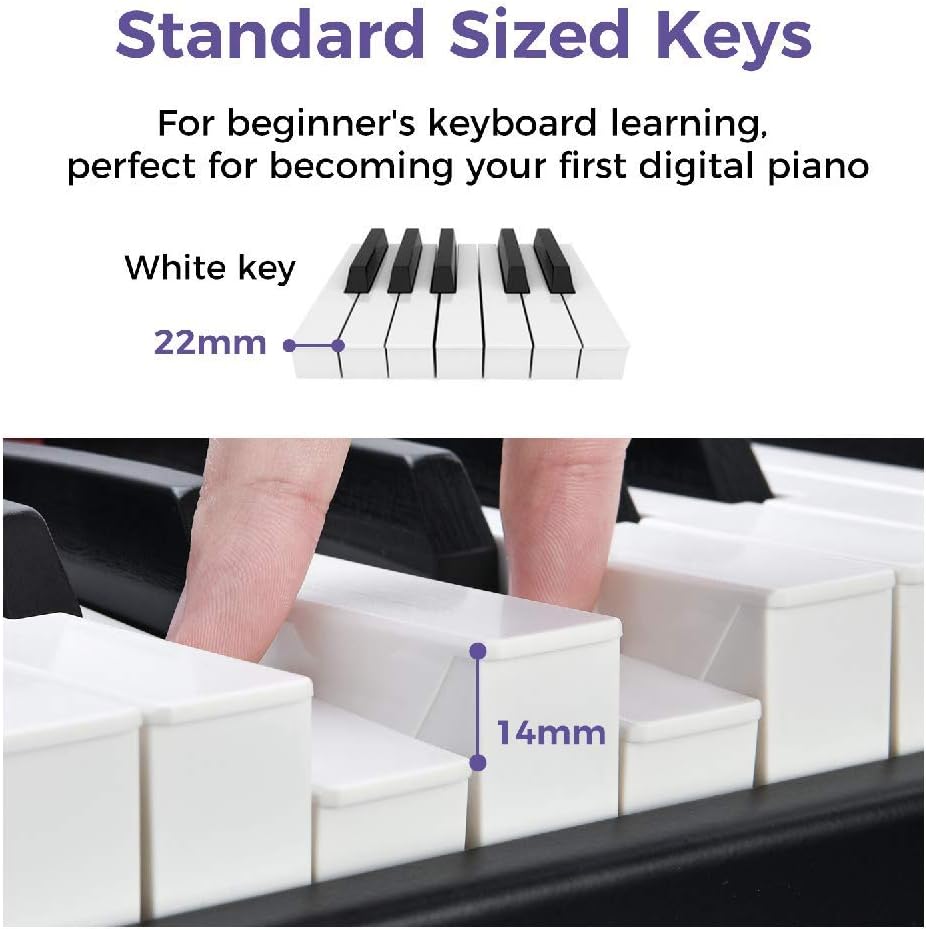 Starfavor 88 Key Digital Piano Beginner Electric Keyboard Full Size with Semi Weighted Keys Dual 30W Speakers SP-10 Bundle include Sustain Pedal