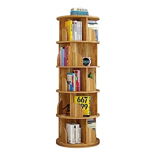 Flexible Bookcases 360° Rotating Bookshelf Wooden Standing Bookcase Corner Book Rack Space Saving Children's Picture Book Bookshelf Organizer Perfect