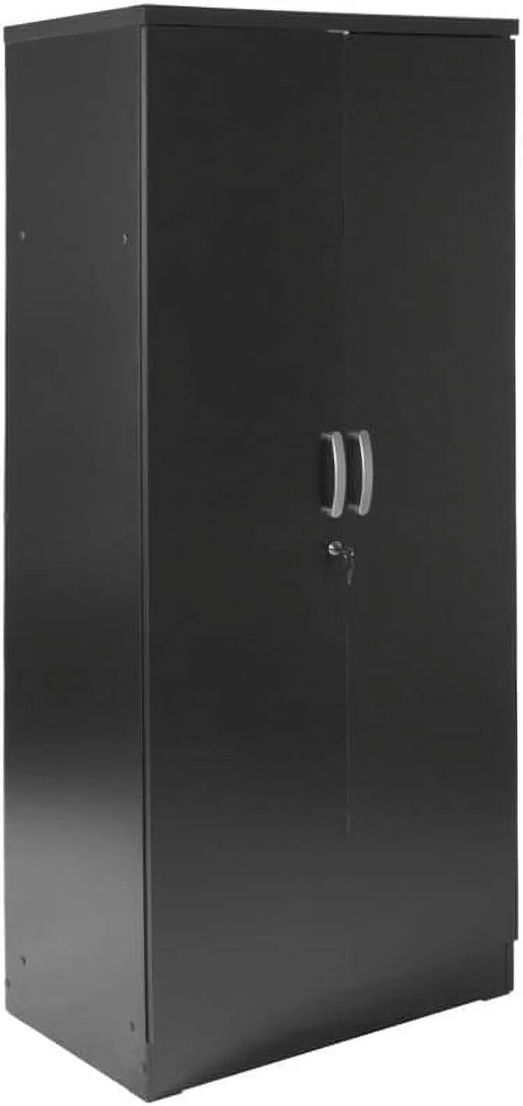 Modern Wood Two Door Armoire Wardrobe Cabinet In Black