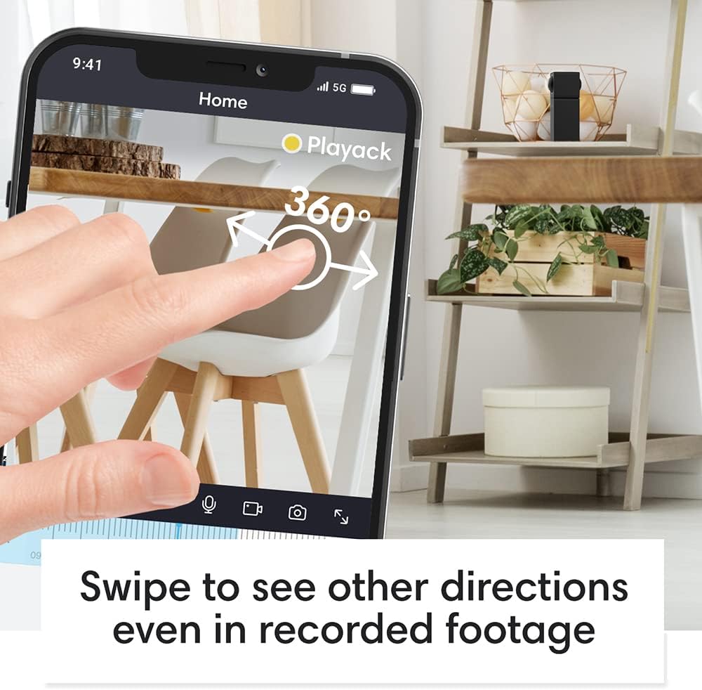 Tobicam Indoor Security Camera Shows 4 Views All at Once (2 Cams Built-in 1) Plug-in Smart Camera for Home Security, 1080P HD WiFi