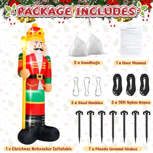 16FT Christmas Inflatable Snowman Outdoor Decorations, Giant Christmas Snowman, Holiday Blow Up Yard Decor with LED Lights