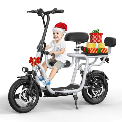 Adult Electric Scooter with Seat, Electric Scooters for Adults with 500W Peak Power Motor, 17.4mph & 20 Mile Range