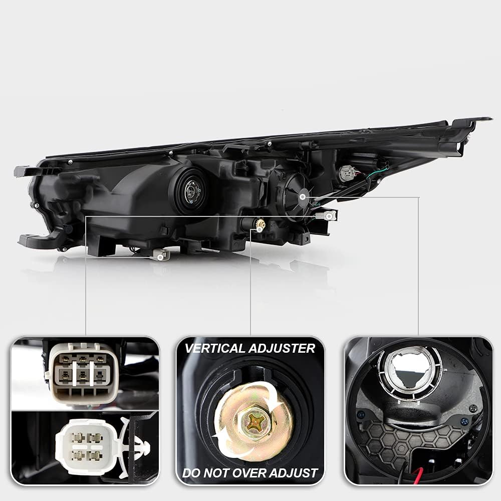 ACANII - For [LED DRL Model Only] 2017 2018 2019 Toyota Highlander LED DRL Projector Headlight Headlamp Passenger Side