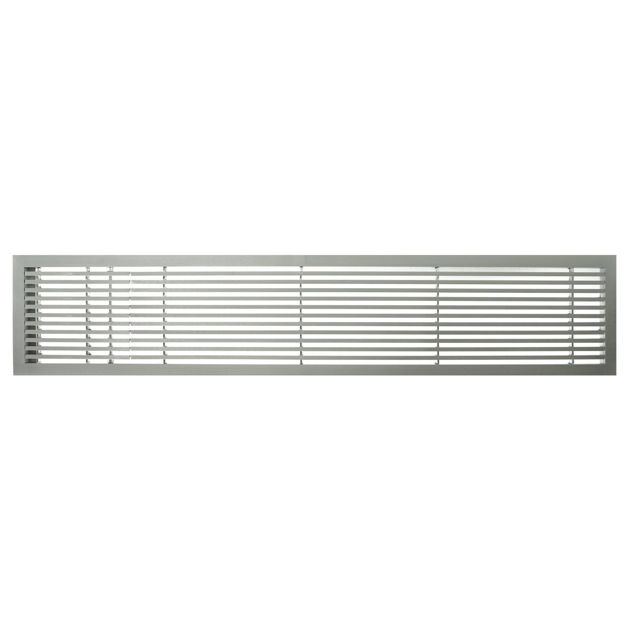 Architectural Grille 200064201 AG20 Series 6x22 x 42x22 Solid Aluminum Fixed Bar Supply/Return Air Vent Grille, Brushed Satin
