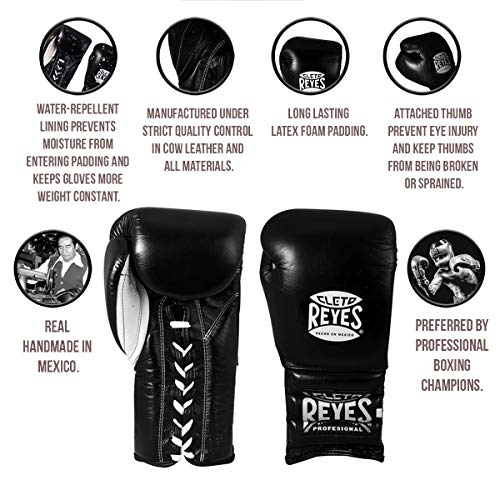 CLETO REYES Traditional Professional Boxing Gloves with Laces for Training, Sparring and Heavy Punching Bags for Men and Women, MMA, Kickboxing