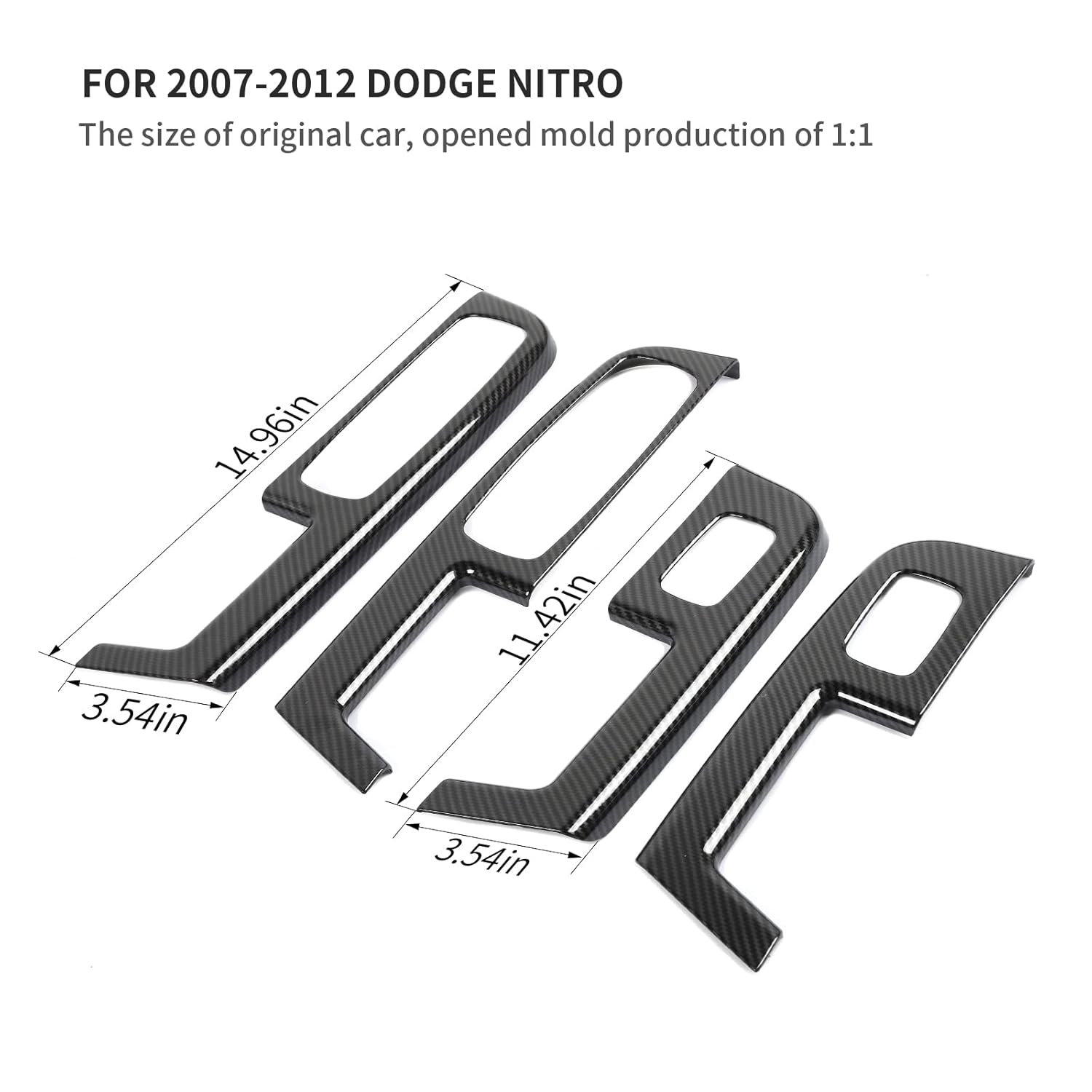 Jimen for 2007-2012 Dodge Nitro Window Lift Switch Panel Cover Trim (Carbon Fiber)
