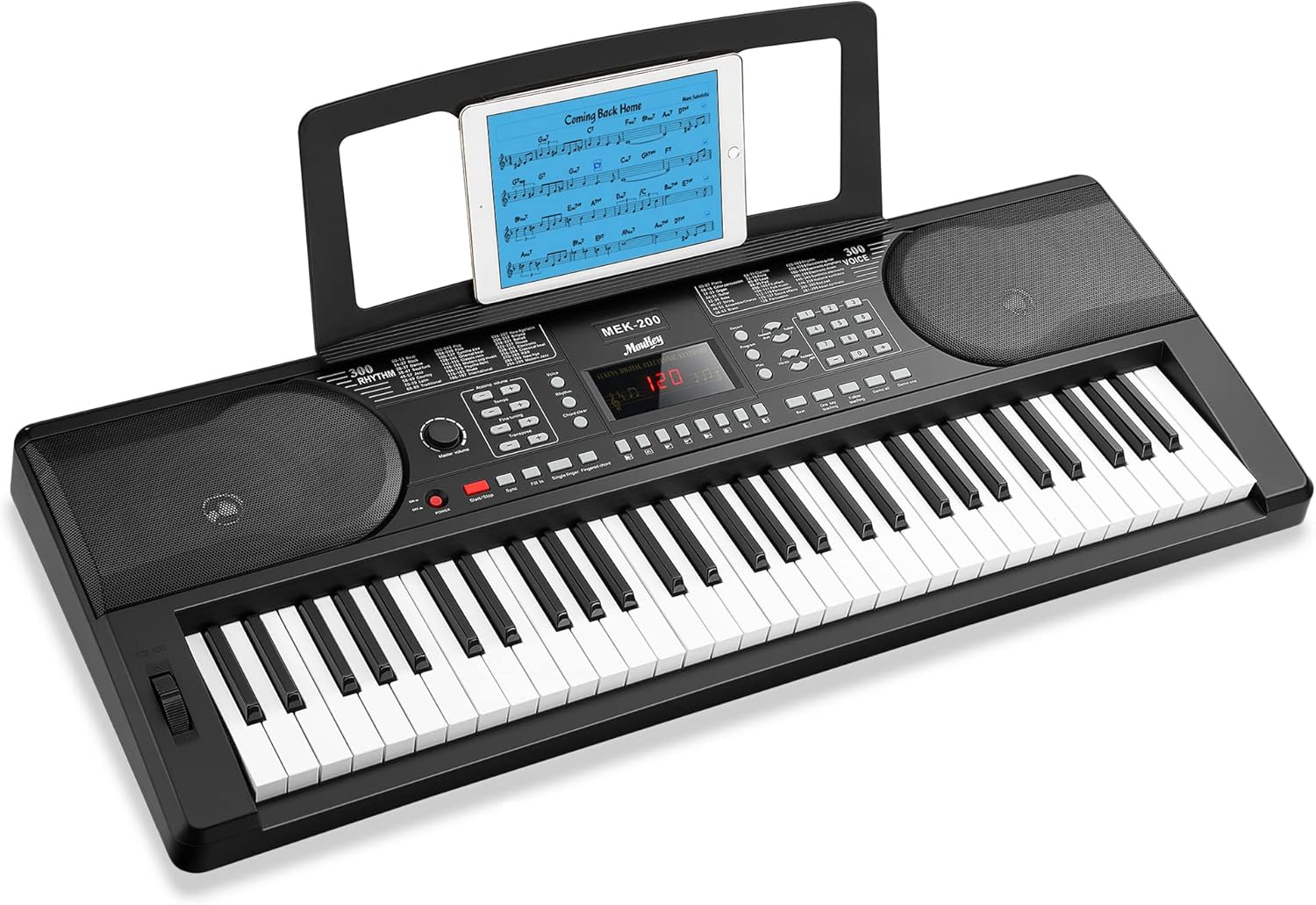 Moukey Keyboard Piano, 61 Key Piano Keyboard, Full-Size Electric Piano, Superior Sound and Powerful Functions