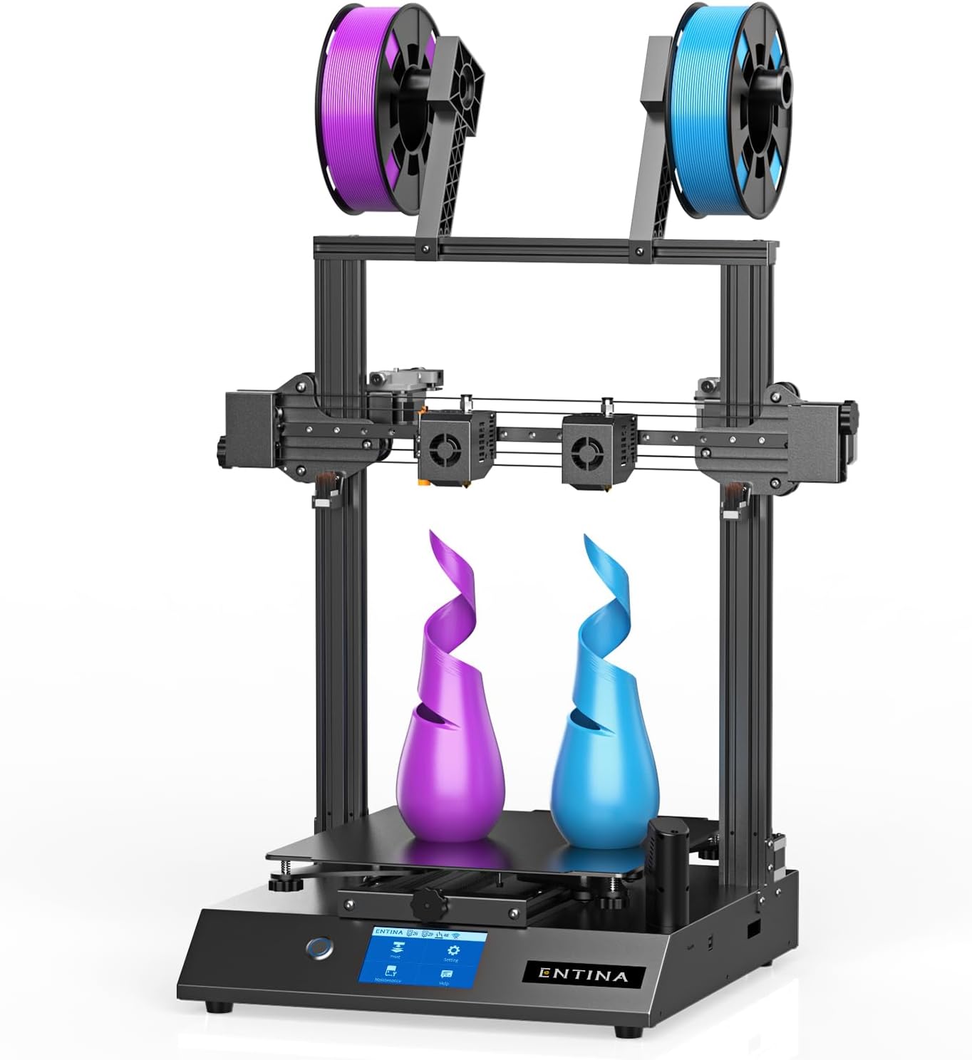 Entina X40 V3 IDEX 3D Printer, Independent Dual Extruder 3D Printer with 295° High Temperature Nozzles,32-bit Silent Motherboard, 4.3" Touch Screen