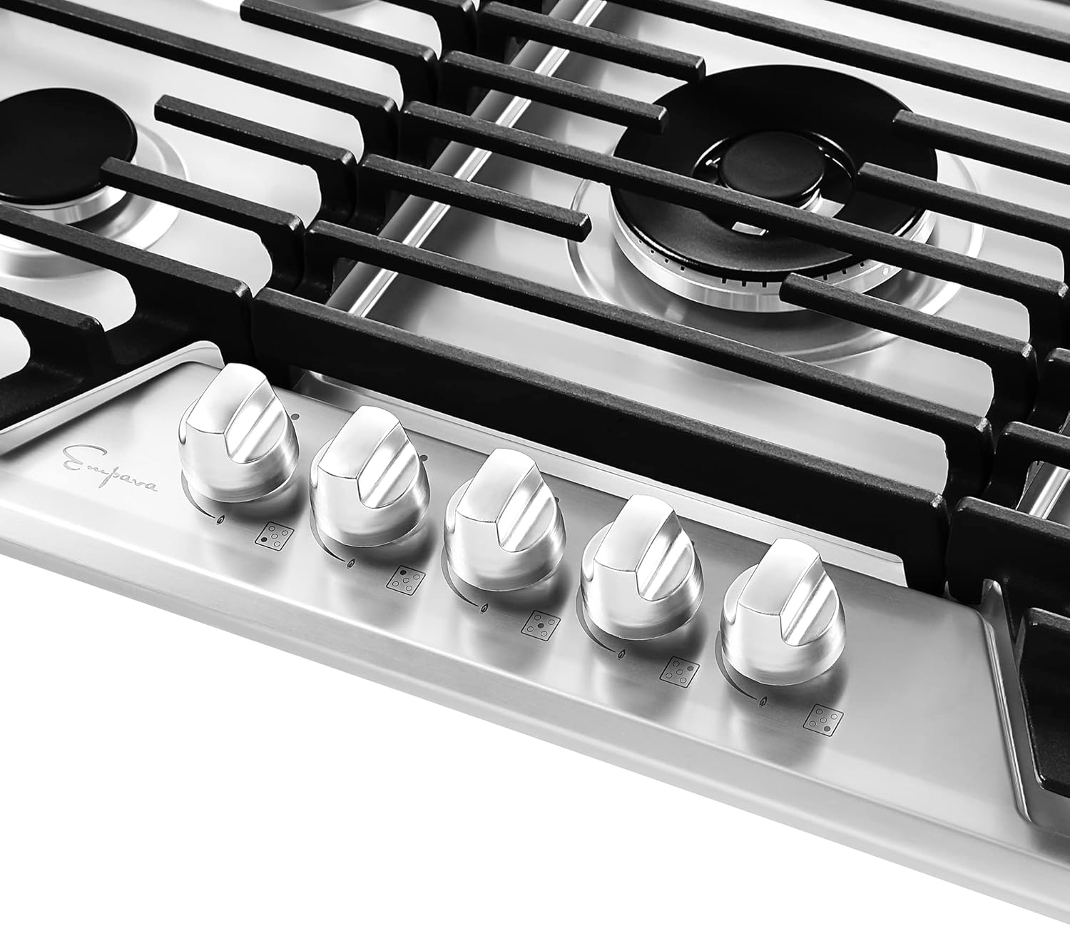 Empava 36 in. Built Cooktop in Stainless Steel with 5 Gas Stove Including A 18000 BTU Power Burner, 36IN, Silver