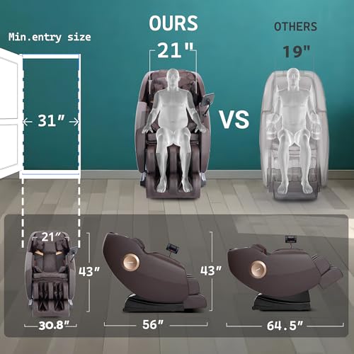 Massage Chair, Zero Gravity Full Body Massage Chair, Shiatsu Recliner with 14 Massage Points, Lumbar & Calf Heating, 20 Auto Modes