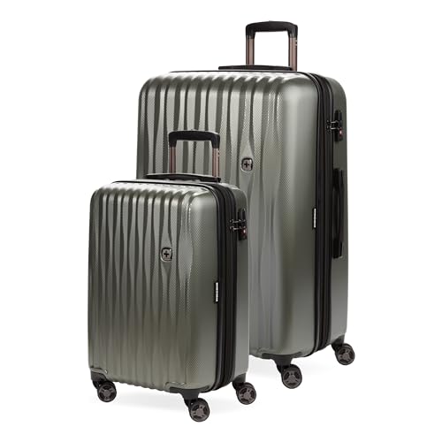 SwissGear 7272 Energie Expandable Hardside Luggage with Spinner Wheels and TSA Lock, Gunmetal, Carry-On 19-Inch
