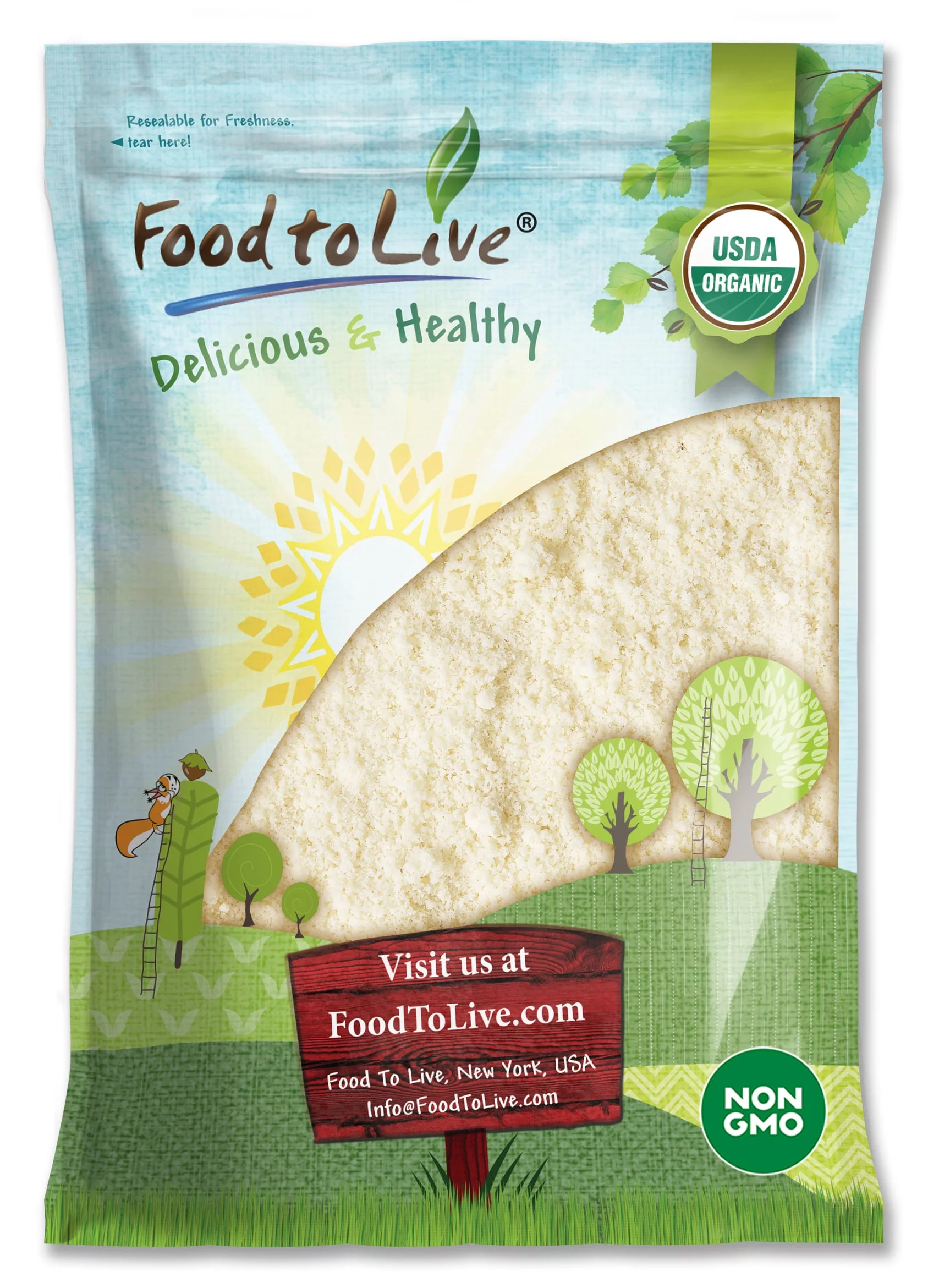 Organic Blanched Almond Flour, 8 Pounds — Non-GMO, Kosher, Vegan — by Food to Live