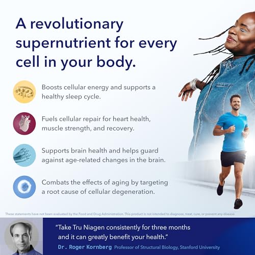 TRU NIAGEN Patented NAD+ Supplement for Anti Aging and Cell Regeneration, 300 mg Niagen, 90 Servings | Supports Cellular Energy, Brain