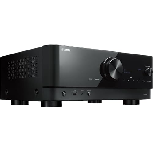 Yamaha RX-V4A 5.2-Channel Surround Sound Network AV Receiver with MusicCast Built-in Wi-Fi and Bluetooth Streaming Home Theater System Bundle with