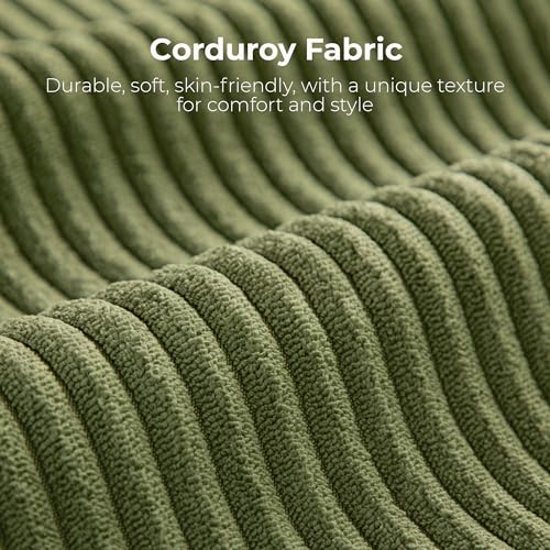 LIKIMIO 120" Modern L-Shaped Modular Sectional Sofa for Living Room, Corduroy Upholstery Green