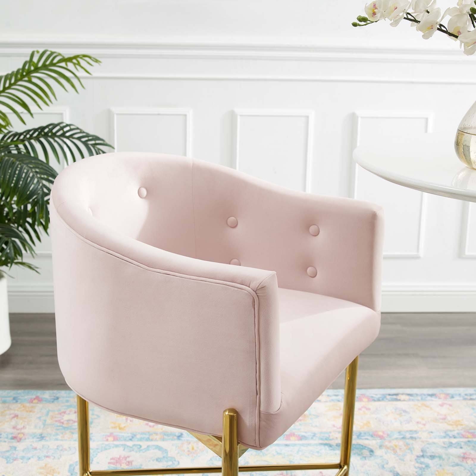 Modway Savour Tufted Performance Velvet Counter Stool - Pink