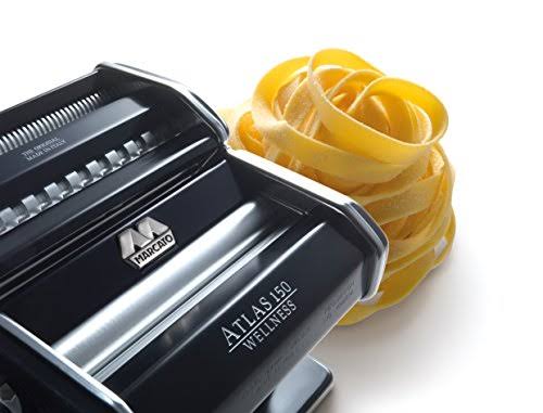 Marcato Atlas Pasta Machine, Made in Italy, Blue, Includes Pasta Cutter, Hand Crank, and Instructions