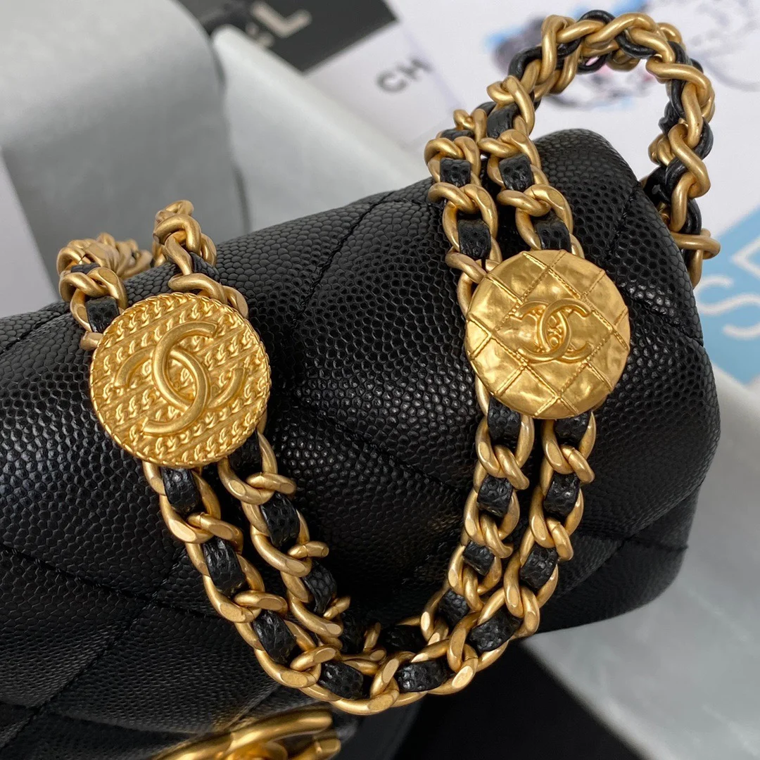 Chanel Mini Flap Bag With Top Handle Gold Hardware Black For Women, Women&rsquo;s Handbags, Shoulder Bags 7.9in/20cm AS2431