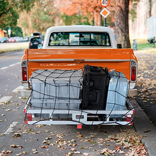 VEVOR 50 x 29.5 x 8.7 inch Hitch Cargo Carrier, 500lbs Capacity Trailer Hitch Mounted Cargo Basket, Aluminum Luggage Carrier Rack with Folding Ramp