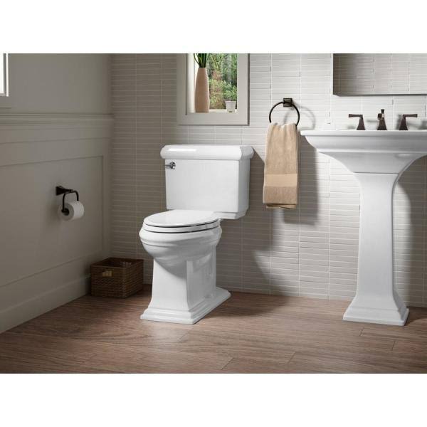 Kohler Memoirs Classic 2-Piece 1.6 GPF Single Flush Elongated Toilet in White with Cachet Q3 Toilet Seat