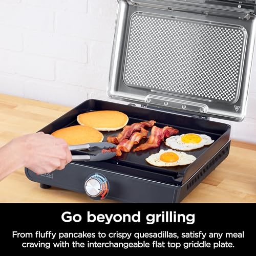 Ninja Griddle and Indoor Grill, 14’’, Electric Grill, For Steak, Burgers, Salmon, Veggies, and More, Pancake Griddle, Nonstick, Dishwasher Safe, 500F