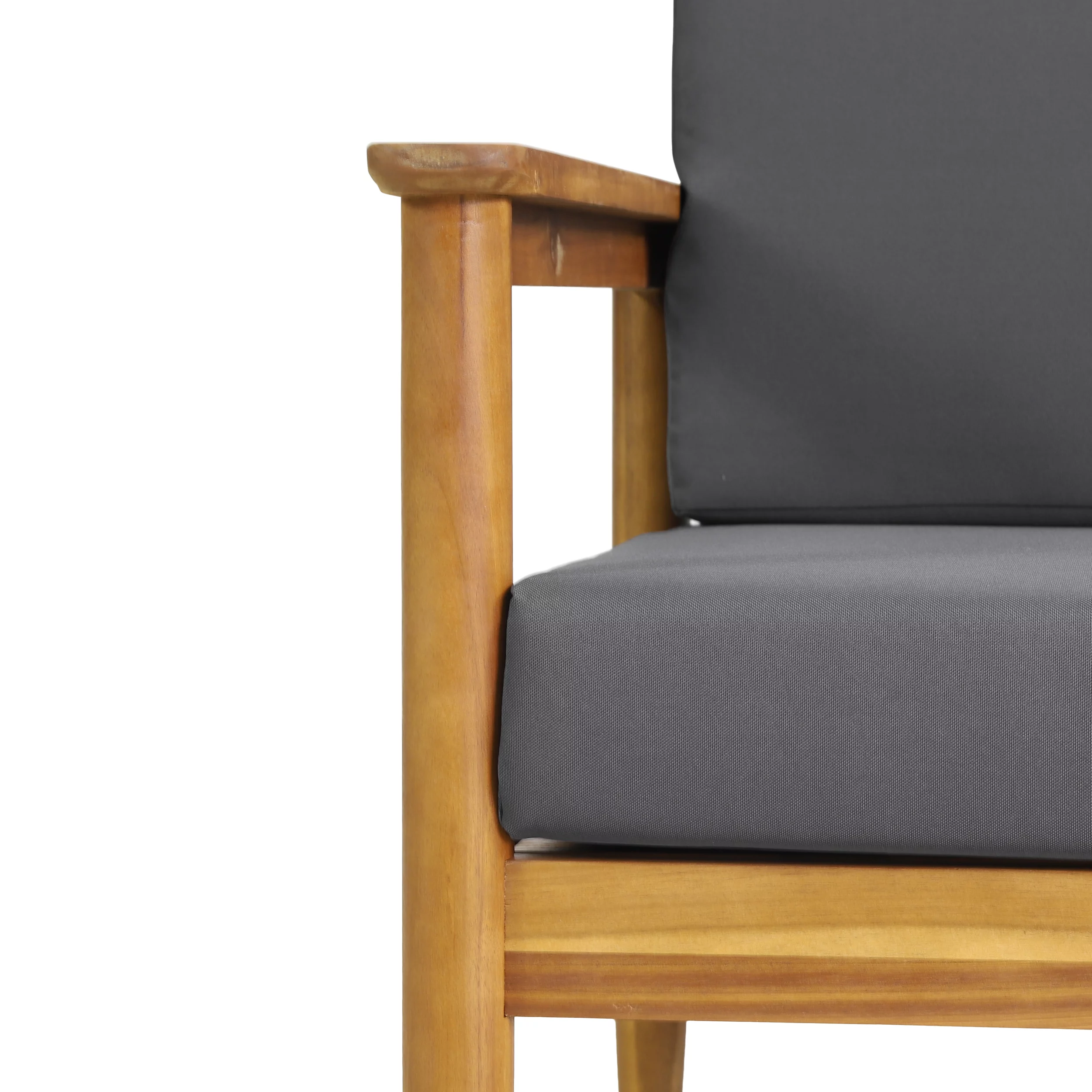 Noble House Magnolia Outdoor 8 Seater Chat Set Teak and Dark Gray
