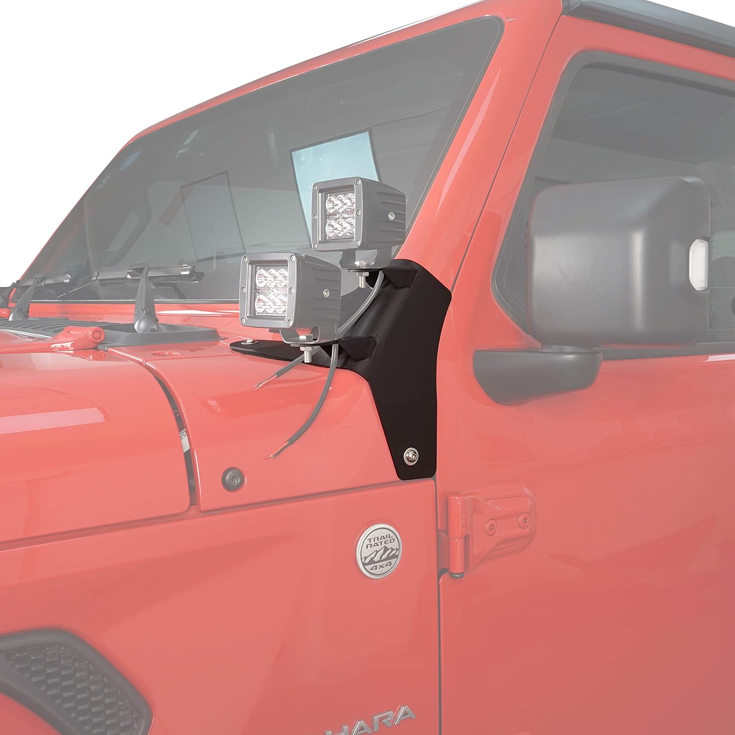 Hooke Road Dual A-Pillar Light Mounting Brackets Compatible with Jeep JL Wrangler / Gladiator JT 2018 2019 2020 2021 2022