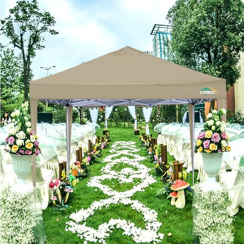 COBIZI 10x10 Pop up Canopy Tent Protable Canopy Tent with 4 Sidewalls Waterproof Commercial Instant Shelter for Parties, Wedding