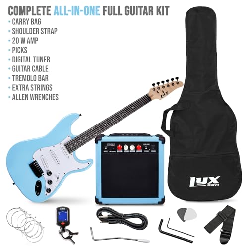 LyxPro Electric Guitar 39" inch Complete Beginner Starter kit Full Size with 20w Amp, Package Includes All Accessories, Digital Tuner, Strings, Picks