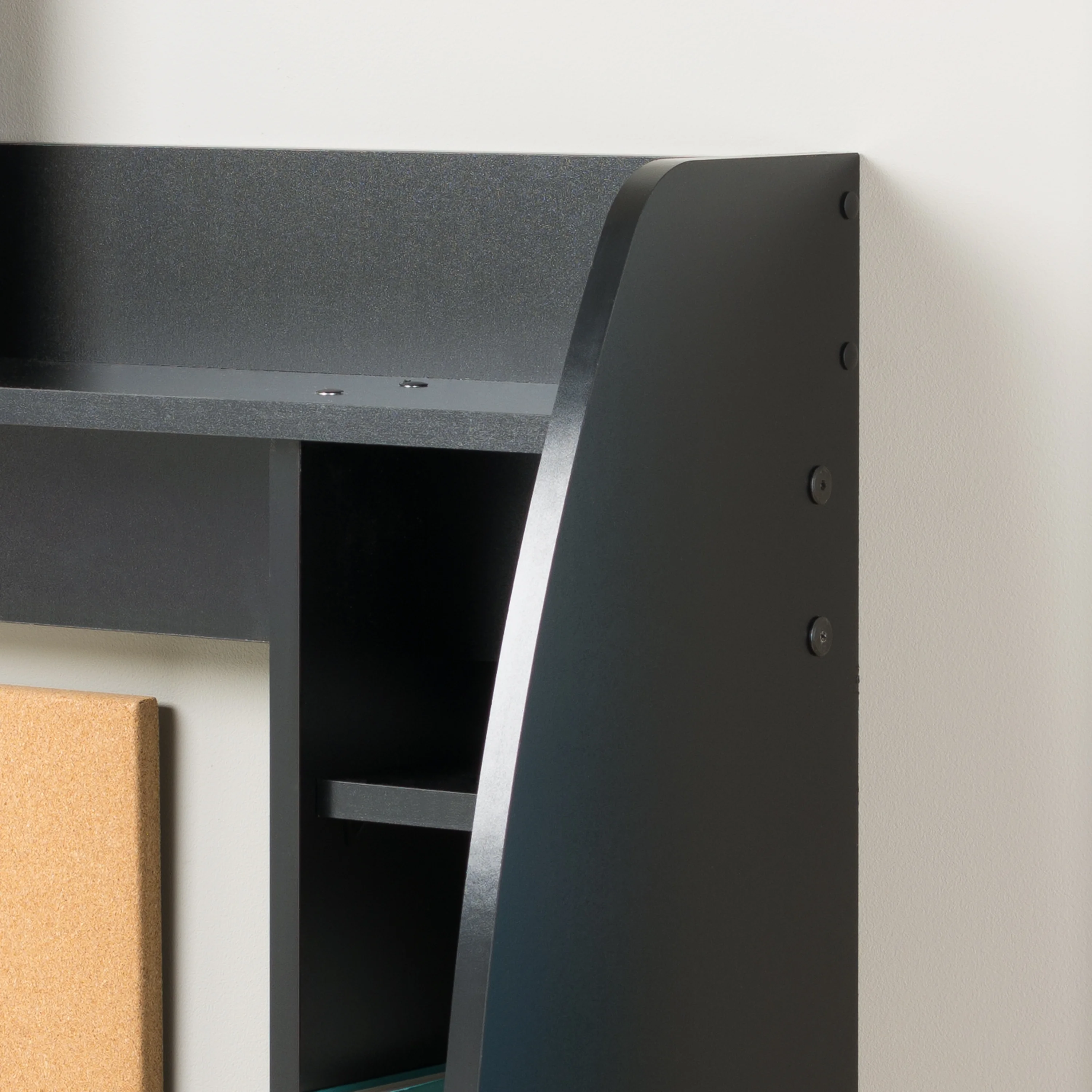 Prepac Floating Desk - Versatile Wall Mounted Desk for Small Spaces, Efficient Computer Desk with Storage, Black Wall Desks, Perfect for Modern Homes