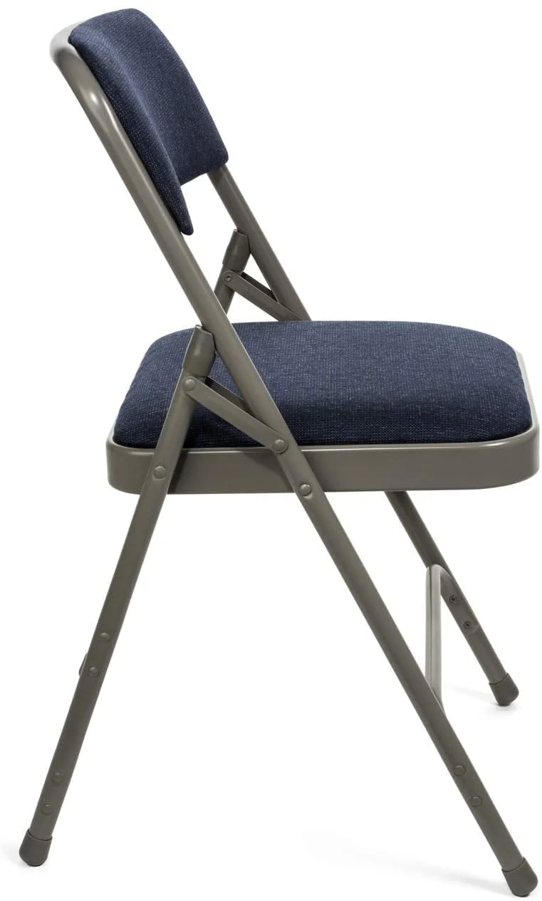 5pc. XL Series Folding Card Table and Triple Braced Fabric Padded Chair Set, Commercial Quality, Black, 38 x 38 x 29.5