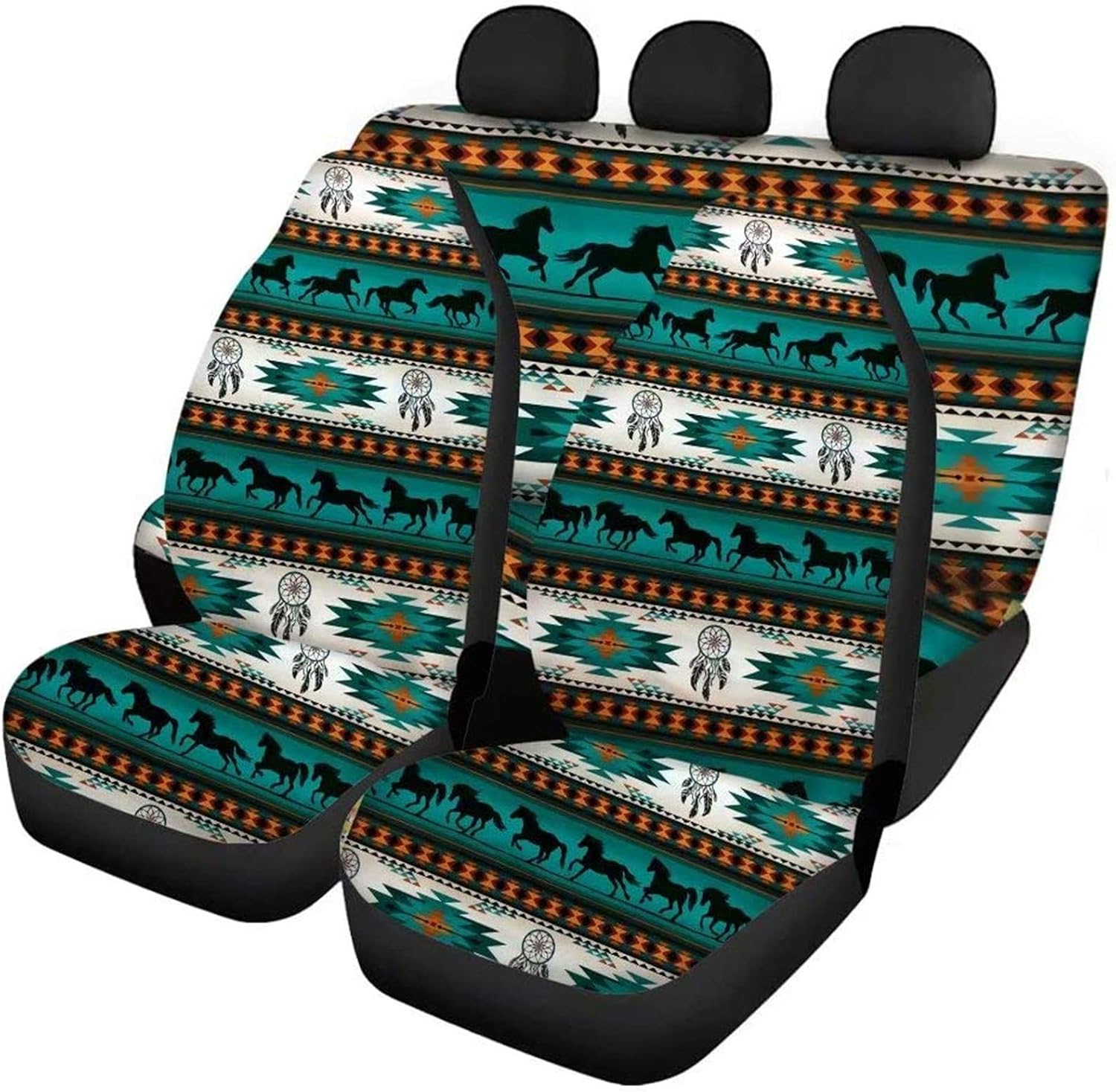 SEANATIVE Stretchy Car Seat Cover Camo Forest Deer Universal Car Interior Seat Cover Machine Washable Anti-Slip Front and Rear Bench Back Seat Cover