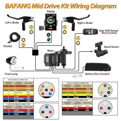 Bafang Electric Bike Conversion Kit Mid Motor BBS-HD 48 V 1000 W Motor Accessories Display Optional Kit Downtube Battery