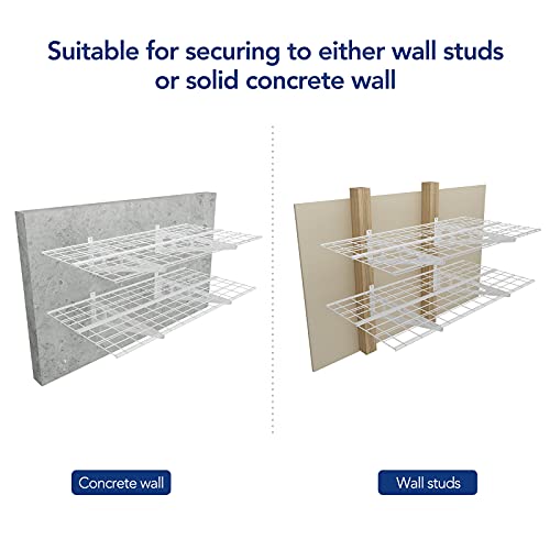 FLEXIMOUNTS 2-Pack 2x6ft Garage Shelving 24-inch-by-72-inch Wall Shelf Garage Storage Rack Floating Shelves, Black