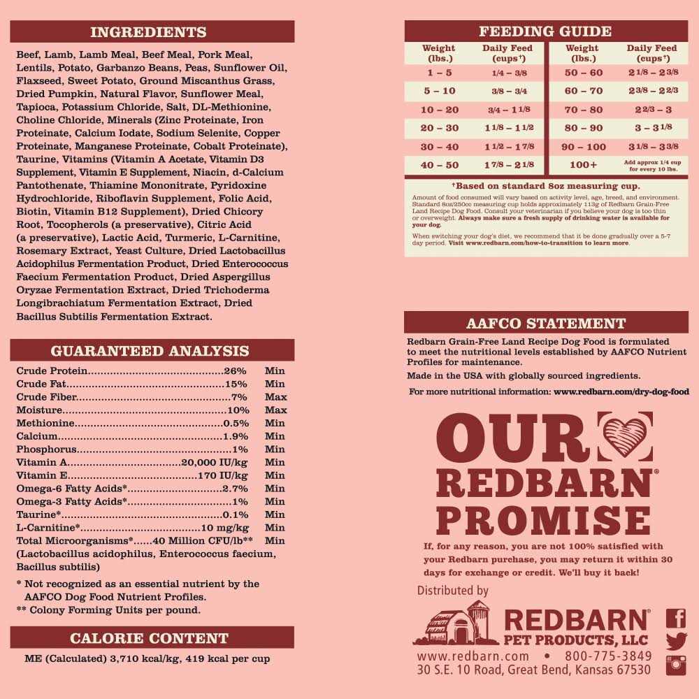 Redbarn Grain-Free Land Recipe Dog Food - Pet Supplies online store