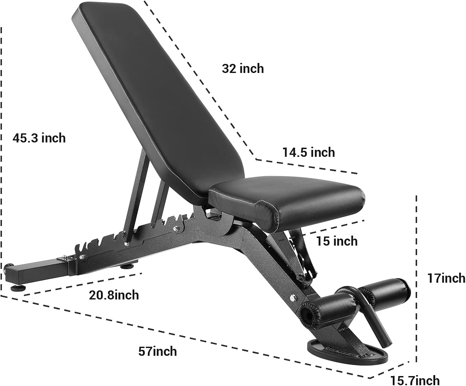 SHAP+ Adjustable Weight Bench, Adjustable Strength Training Bench with Leg Extension for Home Gym. Weight Training Bench for Dumbbell Training.