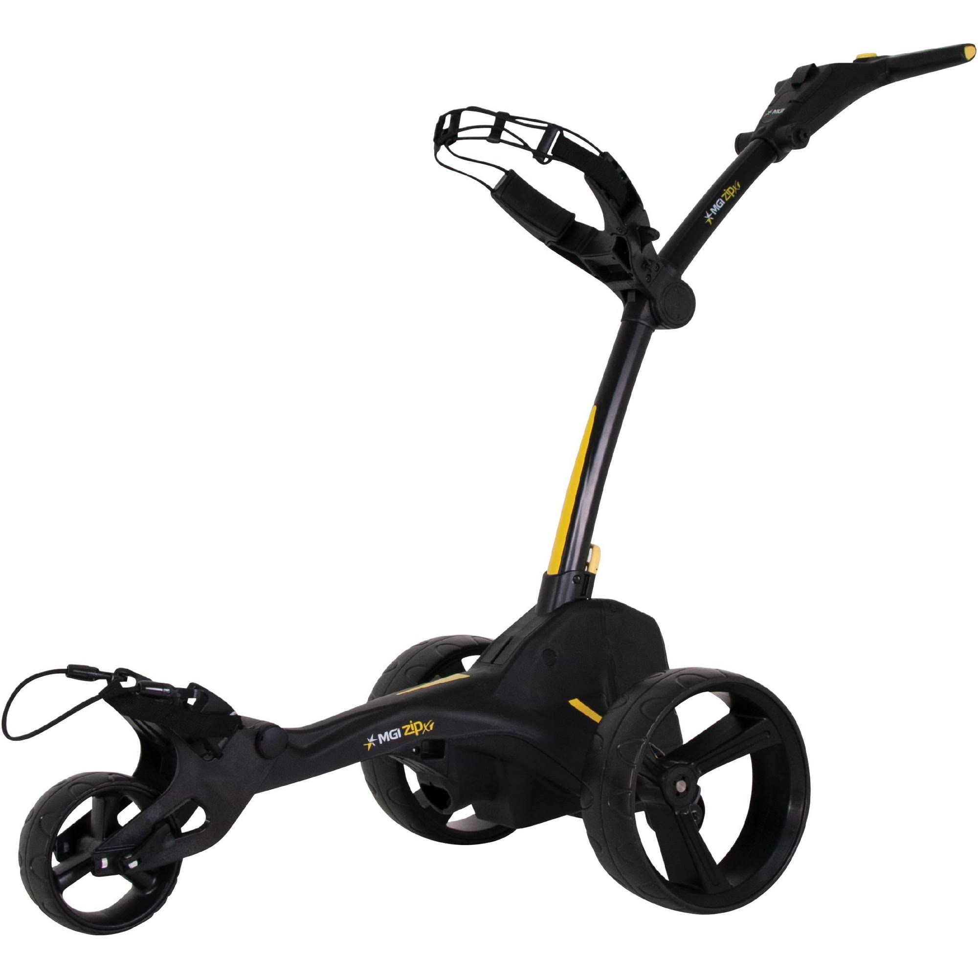 MGI Zip X1 Electric Golf Push Cart Swivel Wheel Caddie with Accessories, Black
