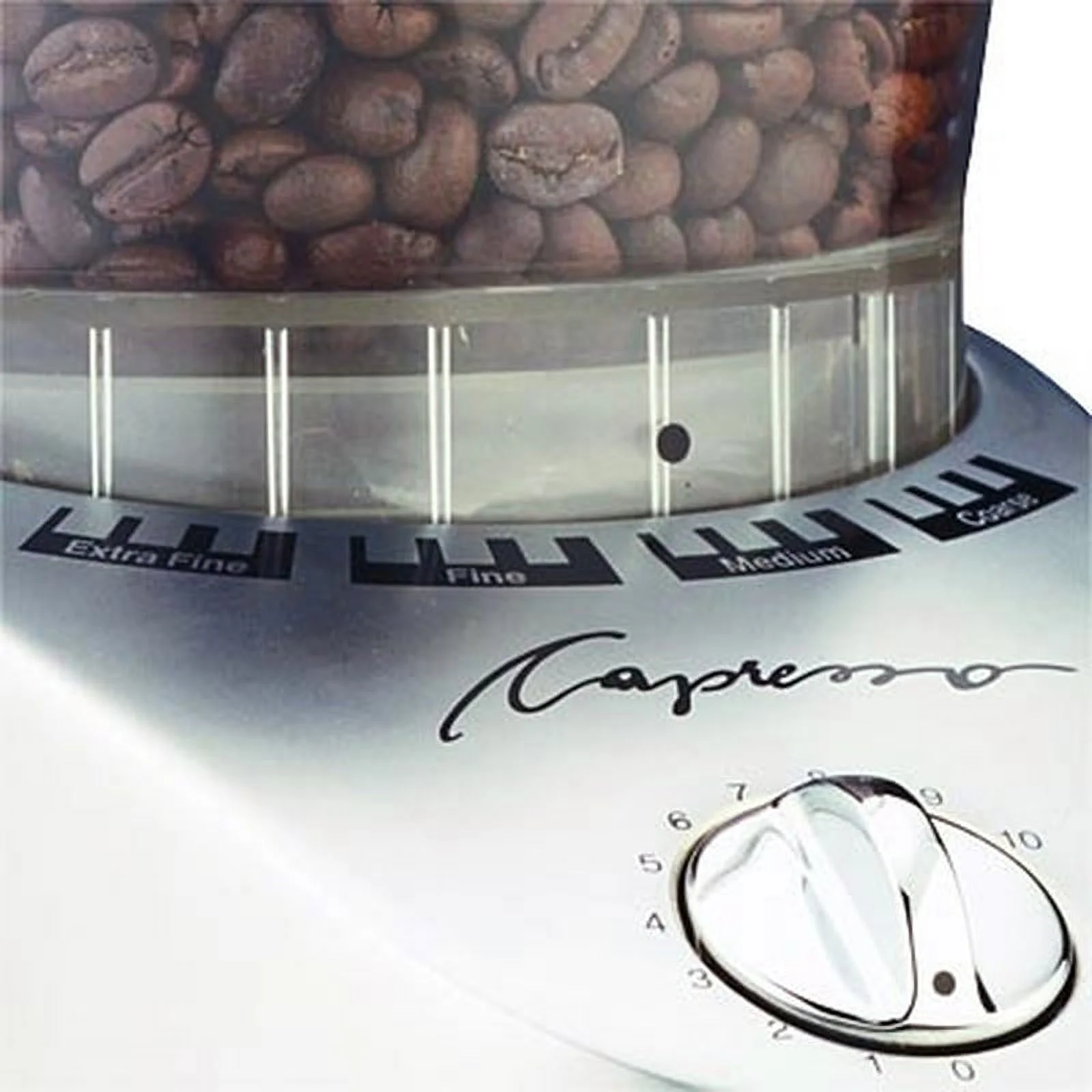 Capresso Metal Die-Cast Conical Burr Coffee Grinder with Durable Housing