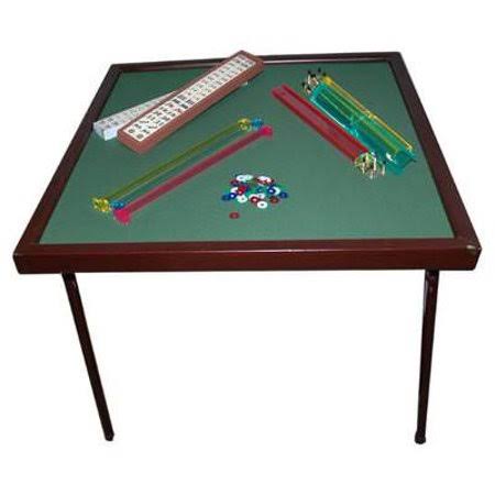 Fold Up Square Family Home Card Game Gaming Table with Green Felt Top Folding