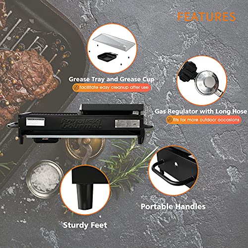 Royal Gourmet GD4002T 4-Burner Tailgater Grill and Griddle Combo, Portable Flat Top Propane Gas Grill with 40