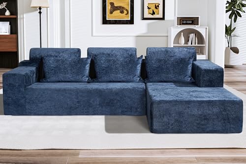 HABUTWAY 105" L-Shape Modular Sectional Sofa Couch for Living Room,No Assembly Required,Modular Comfy Sofa with Deep Seat for Living Room Bedroom