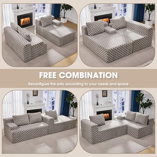 Modular Sectional Sofa Couches L-Shape Couch 3 Seat Modular Sofa Memory Foam Sectional Couches for Living Room