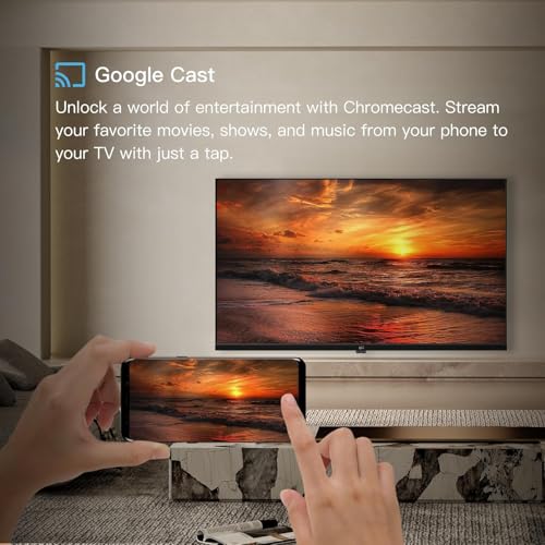 FPD 43 Inch Smart TV Flat Screen Frame LED Television Full HD 1080p Google Cast Built in, Streaming Live Ultra Thin HDR10 Android TV, Bluetooth, Vesa